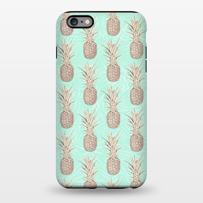 iPhone 6/6s plus StrongFit Golden and mint pineapples pattern by InovArts