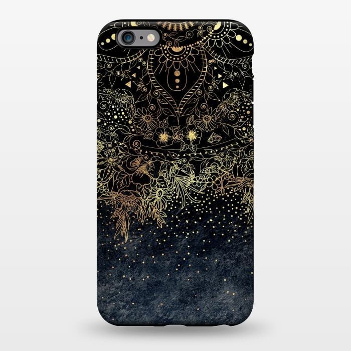 iPhone 6/6s plus StrongFit Stylish Gold floral mandala and confetti by InovArts