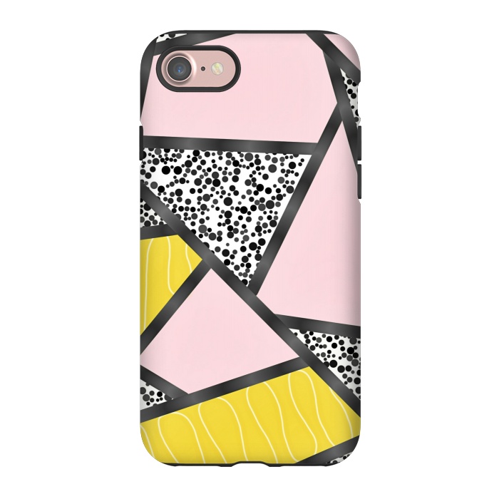 iPhone 7 StrongFit Geometric pink black by Jms