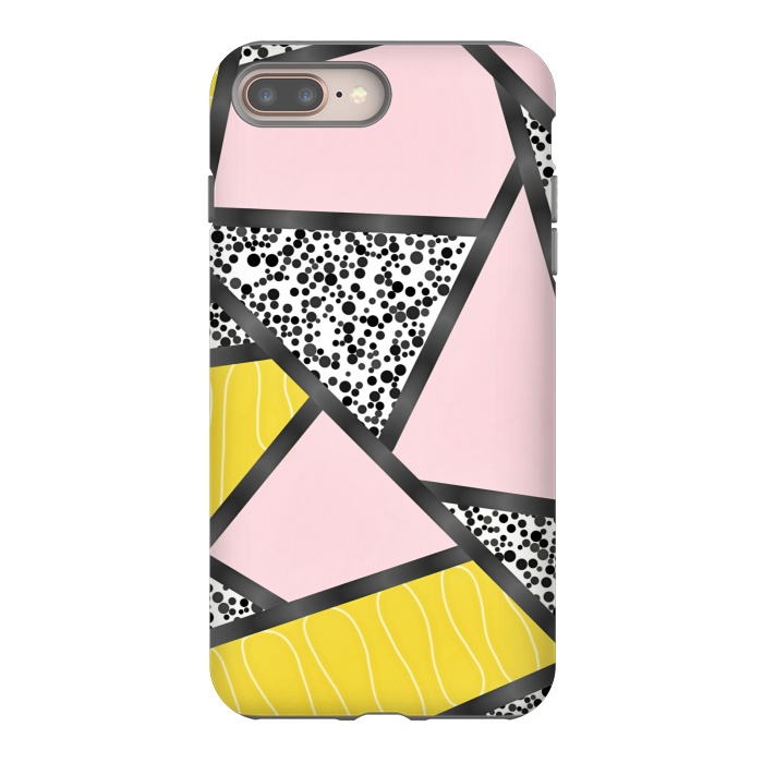 iPhone 7 plus StrongFit Geometric pink black by Jms