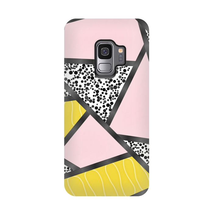 Galaxy S9 StrongFit Geometric pink black by Jms