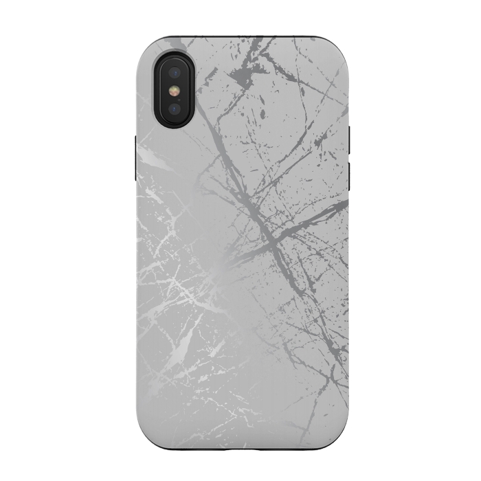 iPhone Xs / X StrongFit Silver Splatter 002 by Jelena Obradovic