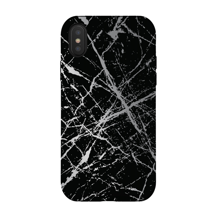 iPhone Xs / X StrongFit Silver Splatter 003 by Jelena Obradovic