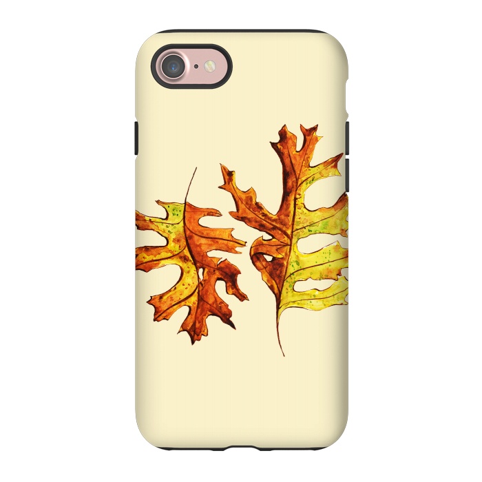 iPhone 7 StrongFit Ink Watercolor Painted Autumn Leaves Nature Lover by Boriana Giormova