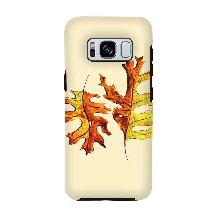 Galaxy S8 StrongFit Ink Watercolor Painted Autumn Leaves Nature Lover by Boriana Giormova