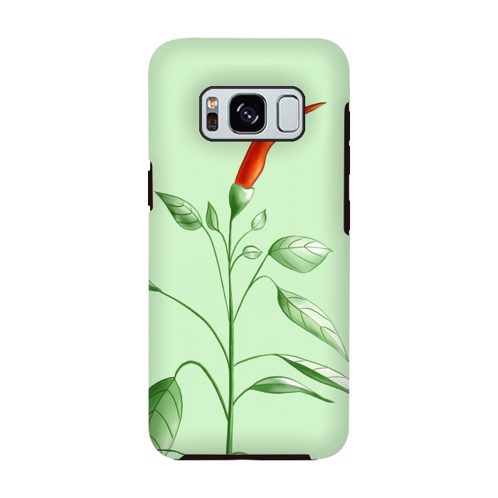 Galaxy S8 StrongFit Hot Chili Pepper Plant Botanical Illustration by Boriana Giormova