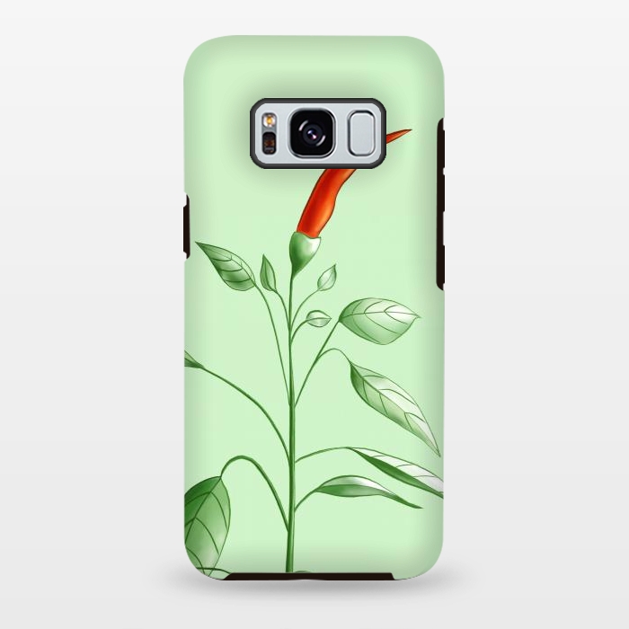 Galaxy S8 plus StrongFit Hot Chili Pepper Plant Botanical Illustration by Boriana Giormova