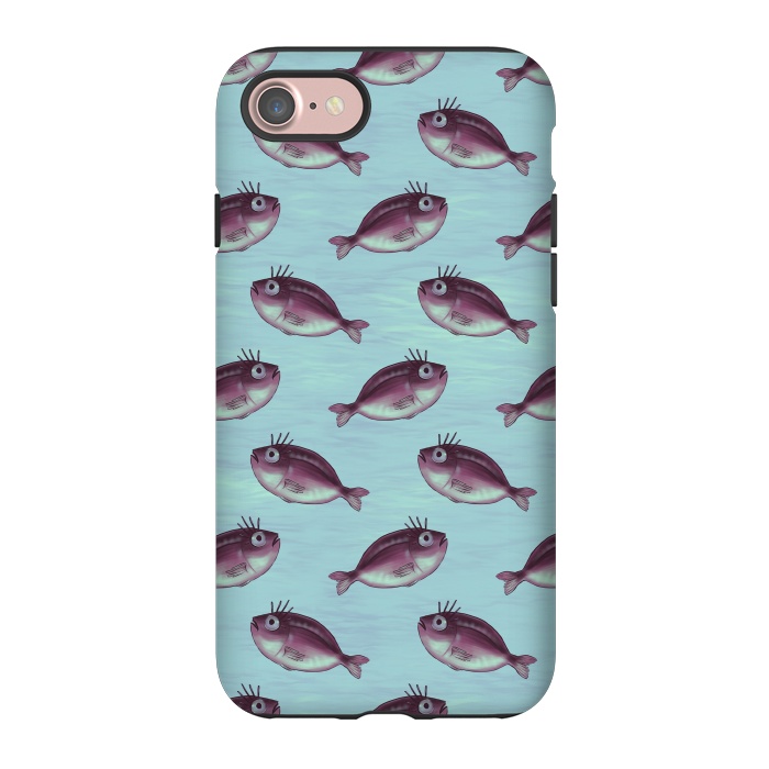 iPhone 7 StrongFit Funny Fish With Fancy Eyelashes Pattern by Boriana Giormova