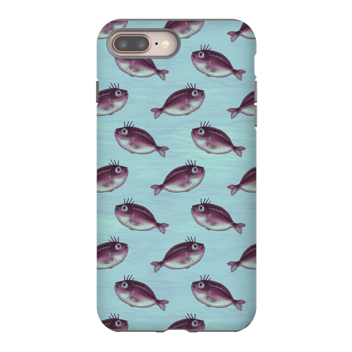 iPhone 7 plus StrongFit Funny Fish With Fancy Eyelashes Pattern by Boriana Giormova