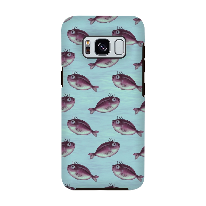 Galaxy S8 StrongFit Funny Fish With Fancy Eyelashes Pattern by Boriana Giormova