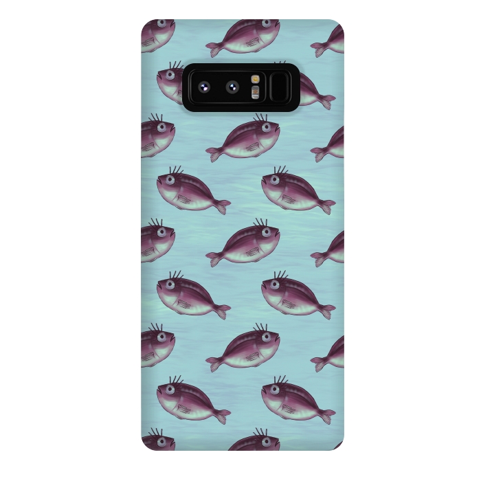 Galaxy Note 8 StrongFit Funny Fish With Fancy Eyelashes Pattern by Boriana Giormova