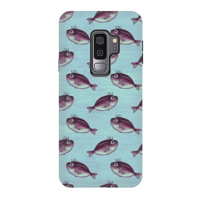 Galaxy S9 plus StrongFit Funny Fish With Fancy Eyelashes Pattern by Boriana Giormova