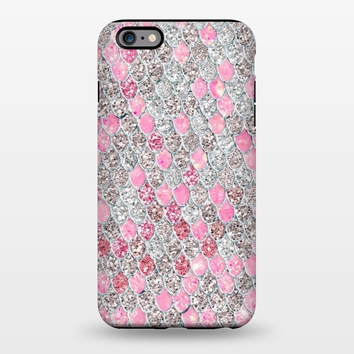 iPhone 6/6s plus StrongFit Rose Gold and Silver Sparkling Mermaid Scales  by  Utart