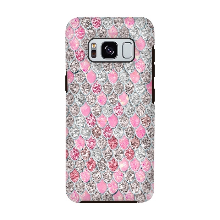 Galaxy S8 StrongFit Rose Gold and Silver Sparkling Mermaid Scales  by  Utart