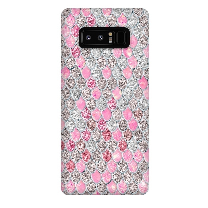 Galaxy Note 8 StrongFit Rose Gold and Silver Sparkling Mermaid Scales  by  Utart