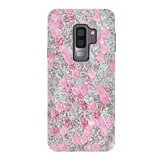 Galaxy S9 plus StrongFit Rose Gold and Silver Sparkling Mermaid Scales  by  Utart