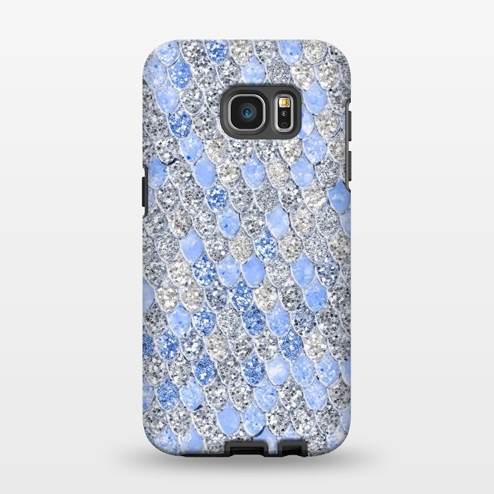 Galaxy S7 EDGE StrongFit Blue and Silver Sparkling Mermaid Scales by  Utart