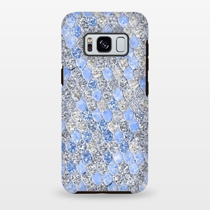 Galaxy S8 plus StrongFit Blue and Silver Sparkling Mermaid Scales by  Utart