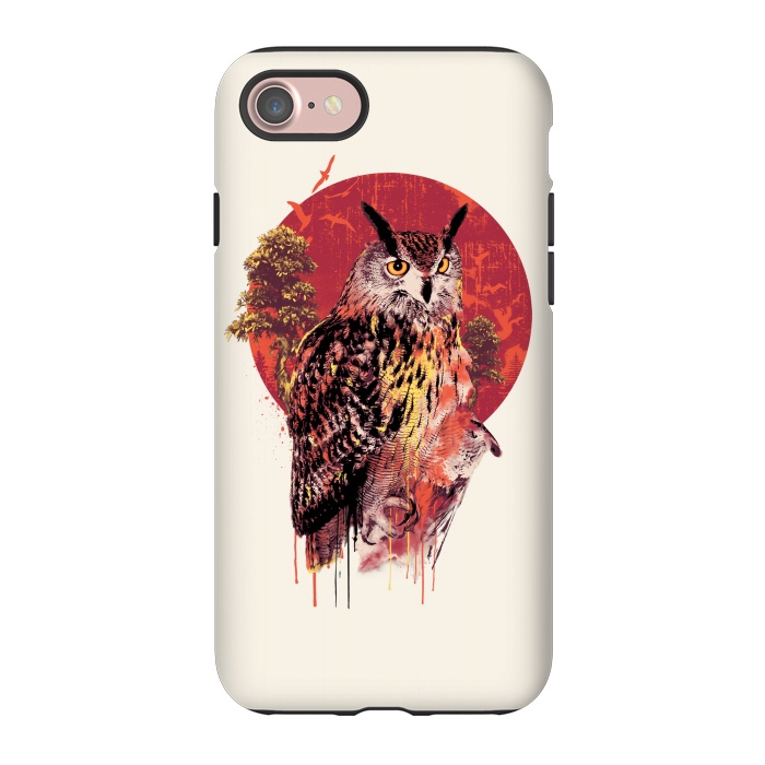 iPhone 7 StrongFit Owl Red by Riza Peker
