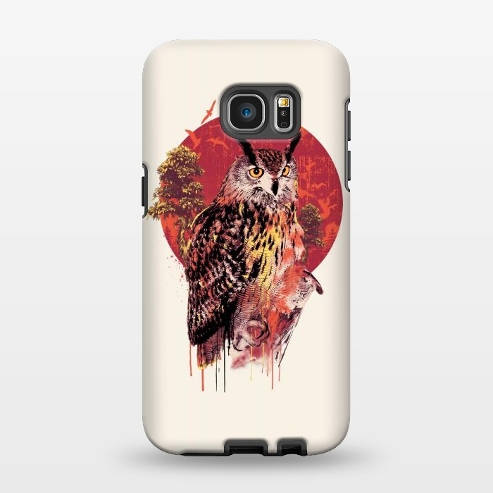 Galaxy S7 EDGE StrongFit Owl Red by Riza Peker