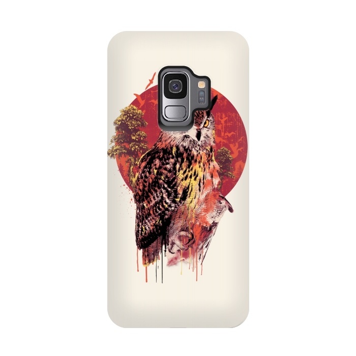 Galaxy S9 StrongFit Owl Red by Riza Peker