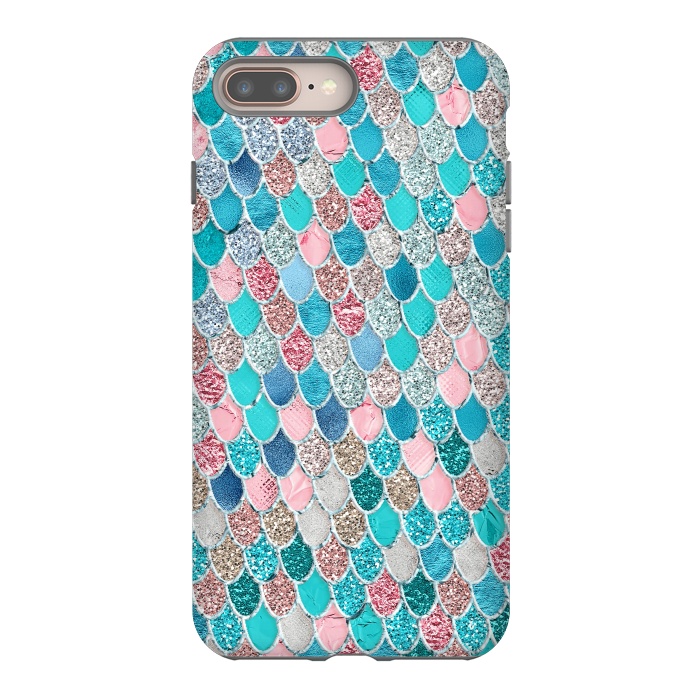 iPhone 7 plus StrongFit Summer Pastel Glitter Mermaid Scales by  Utart