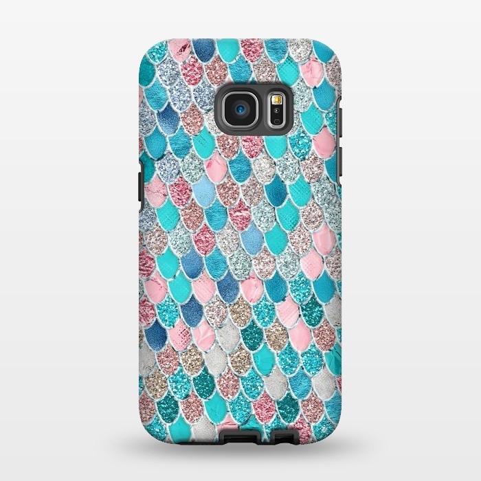 Galaxy S7 EDGE StrongFit Summer Pastel Glitter Mermaid Scales by  Utart