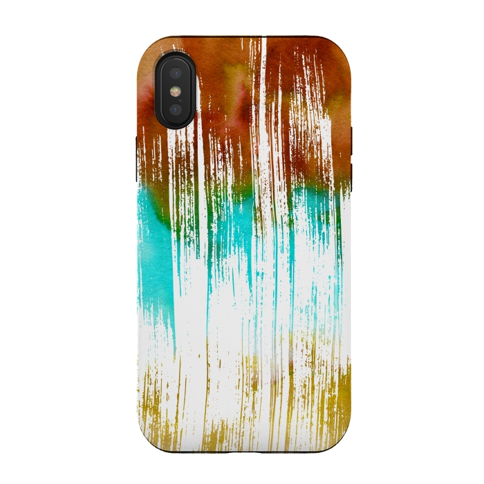 iPhone Xs / X StrongFit Watercolor Scratches by Creativeaxle