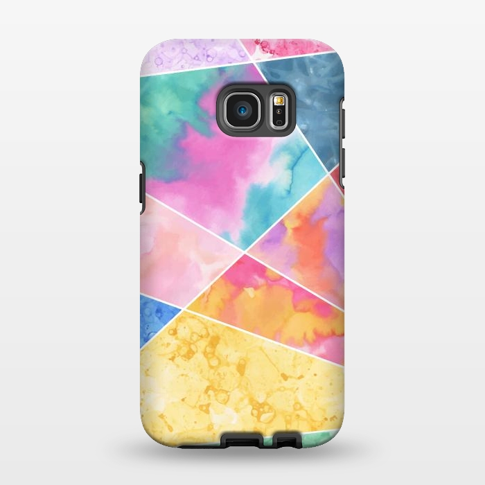 Galaxy S7 EDGE StrongFit Watercolor Geometric by Creativeaxle