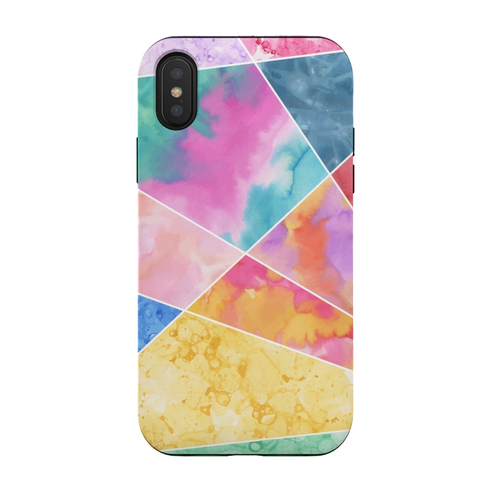 iPhone Xs / X StrongFit Watercolor Geometric by Creativeaxle
