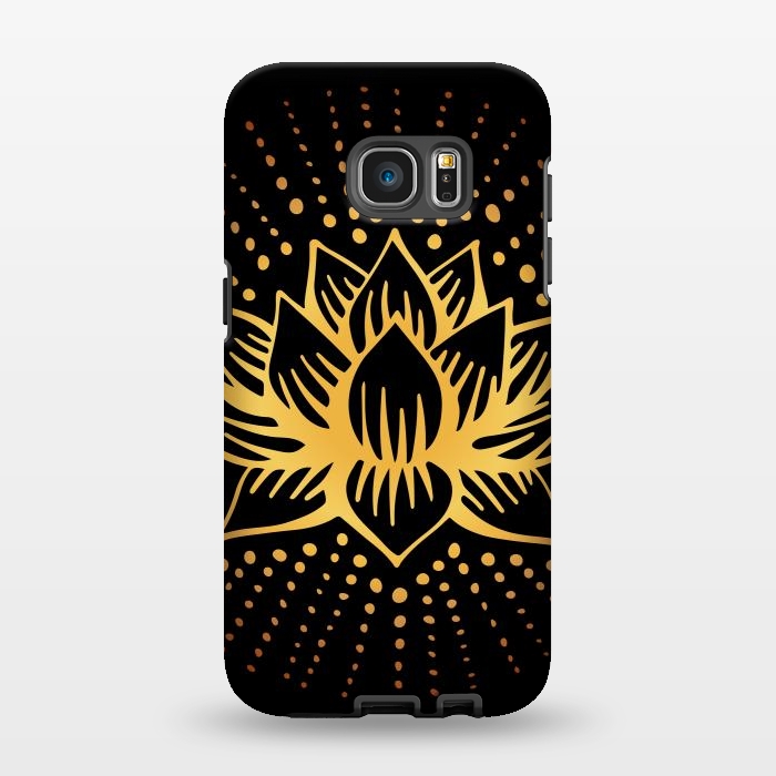 Galaxy S7 EDGE StrongFit Golden Lotus Mandala by Majoih