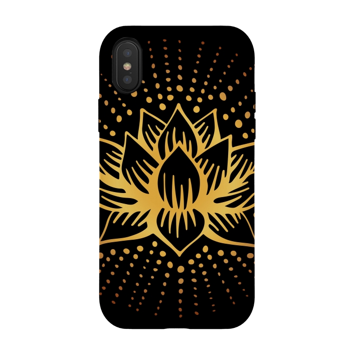 iPhone Xs / X StrongFit Golden Lotus Mandala by Majoih