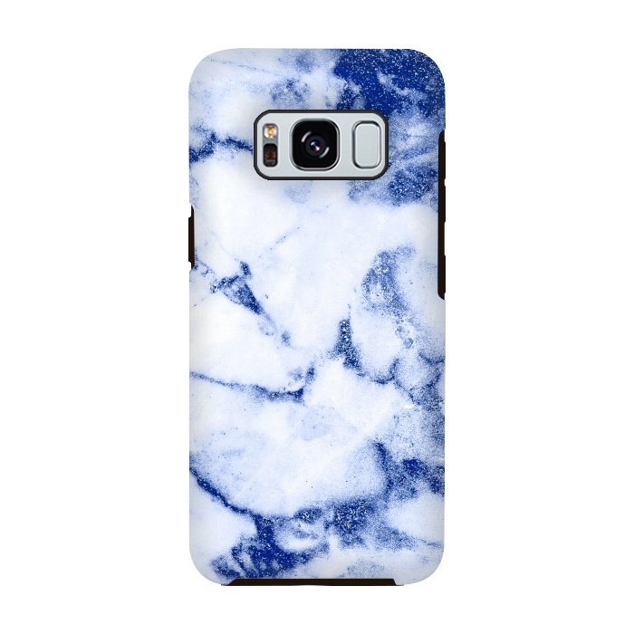 Galaxy S8 StrongFit Blue Veined Glitter Marble by  Utart