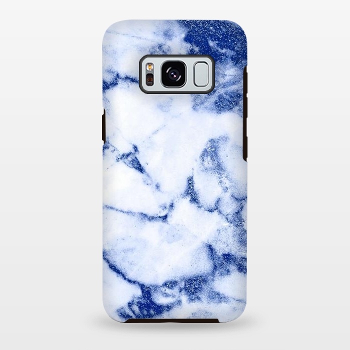 Galaxy S8 plus StrongFit Blue Veined Glitter Marble by  Utart