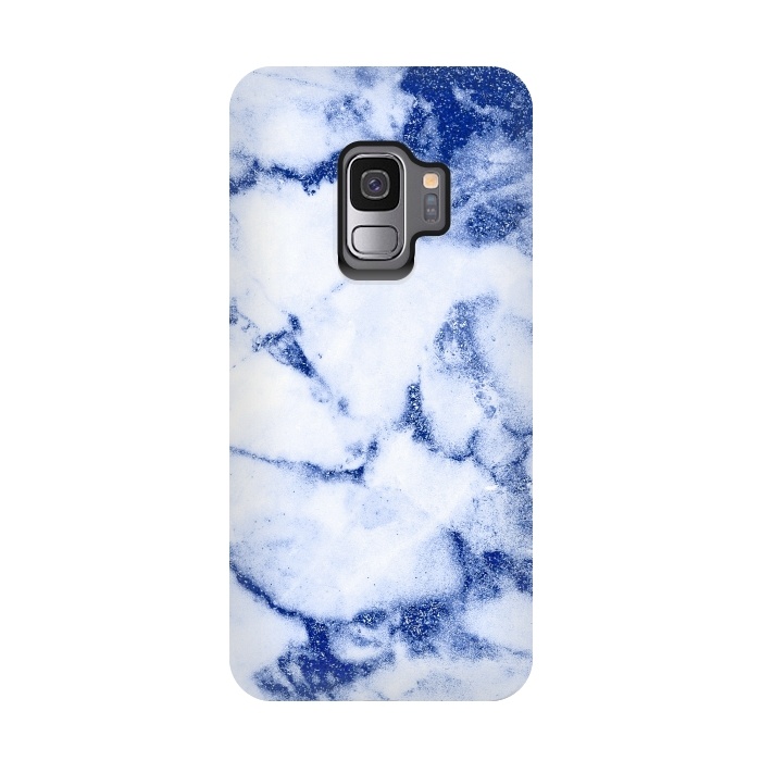 Galaxy S9 StrongFit Blue Veined Glitter Marble by  Utart