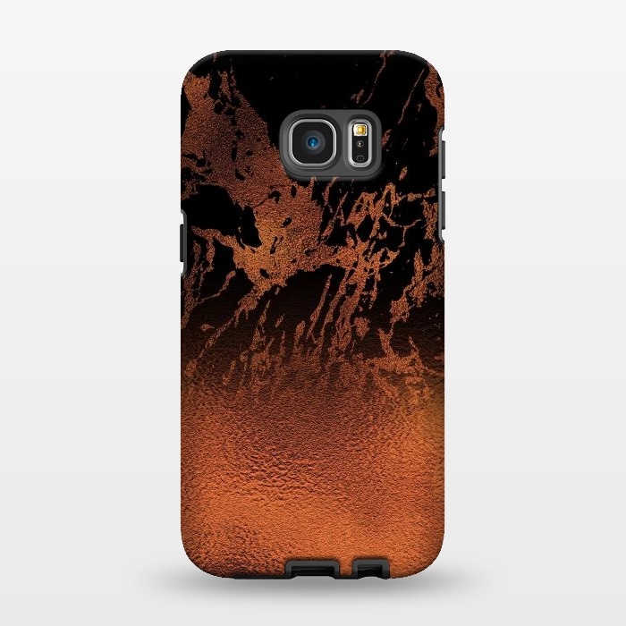 Galaxy S7 EDGE StrongFit Copper Gold and Black Marble  by  Utart