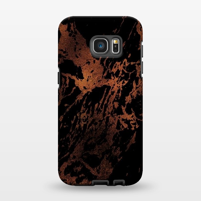 Galaxy S7 EDGE StrongFit Copper Metal Veined Marble by  Utart