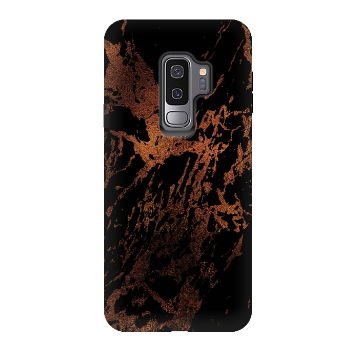 Galaxy S9 plus StrongFit Copper Metal Veined Marble by  Utart