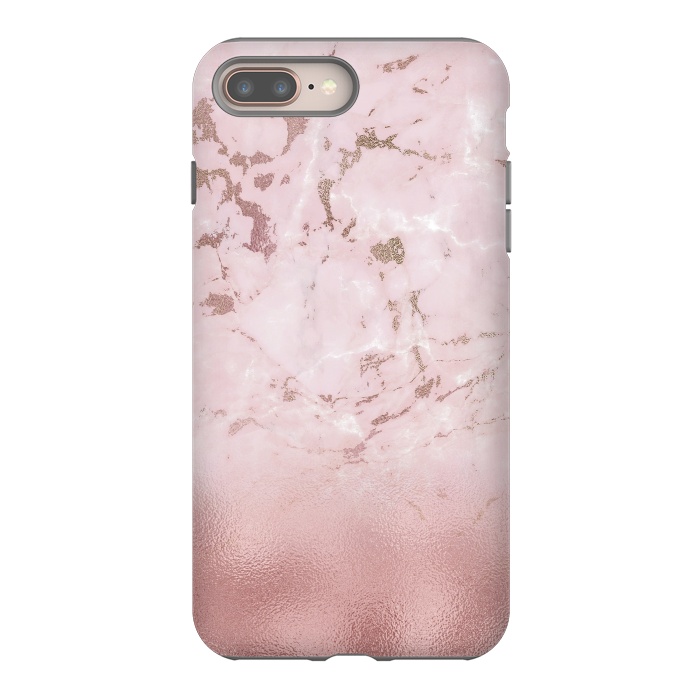 iPhone 7 plus StrongFit Rose Gold Glitter Marble Blush by  Utart