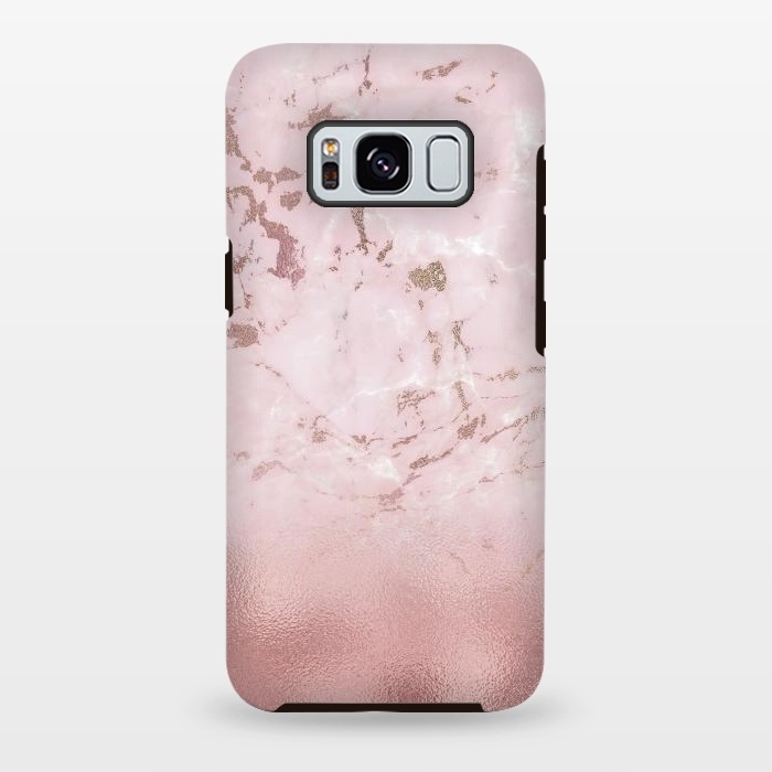 Galaxy S8 plus StrongFit Rose Gold Glitter Marble Blush by  Utart