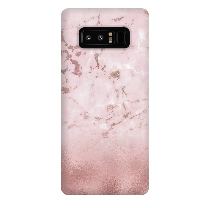 Galaxy Note 8 StrongFit Rose Gold Glitter Marble Blush by  Utart