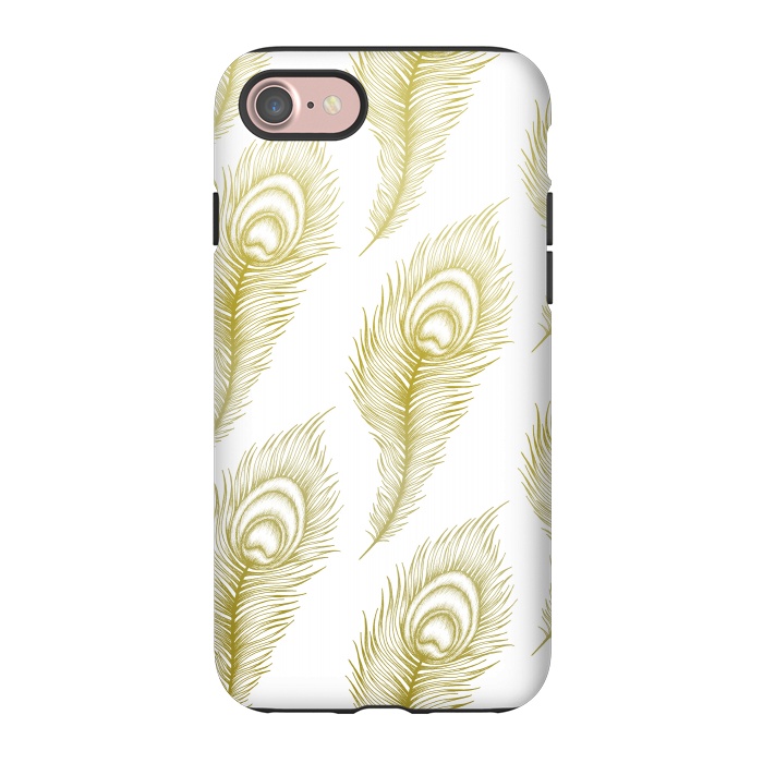iPhone 7 StrongFit Peacock Feathers by Barlena
