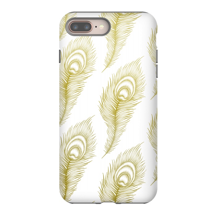 iPhone 7 plus StrongFit Peacock Feathers by Barlena