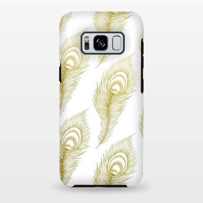 Galaxy S8 plus StrongFit Peacock Feathers by Barlena