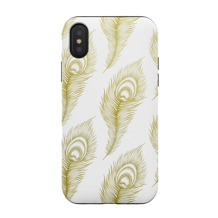 iPhone Xs / X StrongFit Peacock Feathers by Barlena