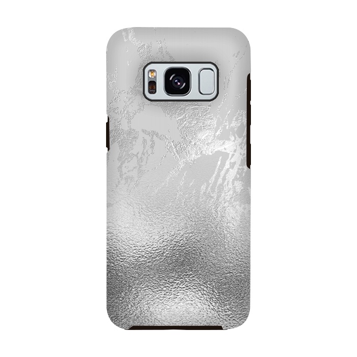Galaxy S8 StrongFit Silver Marble and Glitter Foil by  Utart