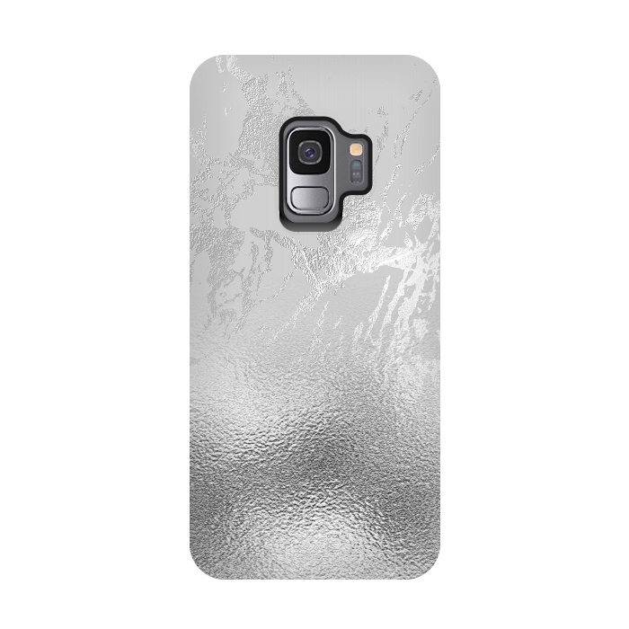 Galaxy S9 StrongFit Silver Marble and Glitter Foil by  Utart