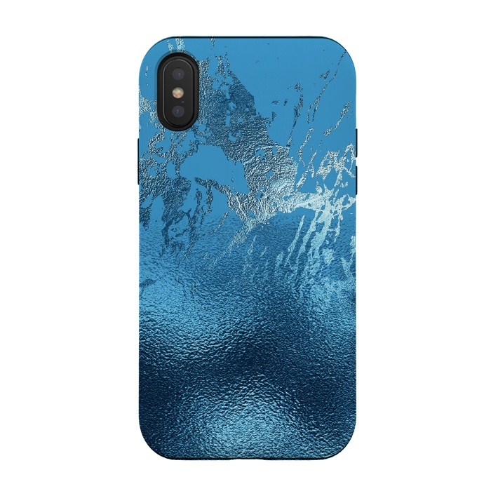 iPhone Xs / X StrongFit Blue Metal and Marble  by  Utart
