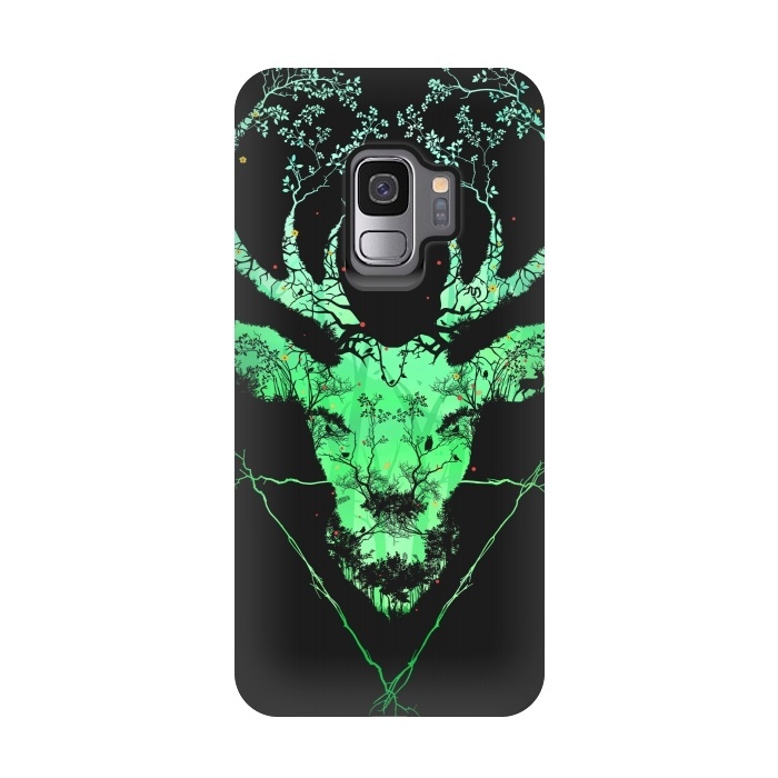 Galaxy S9 StrongFit Dark Forest Deer by Sitchko