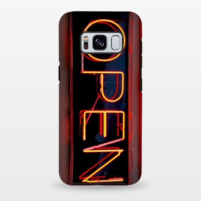 Galaxy S8 plus StrongFit Neon Sign Word Open by Andrea Haase